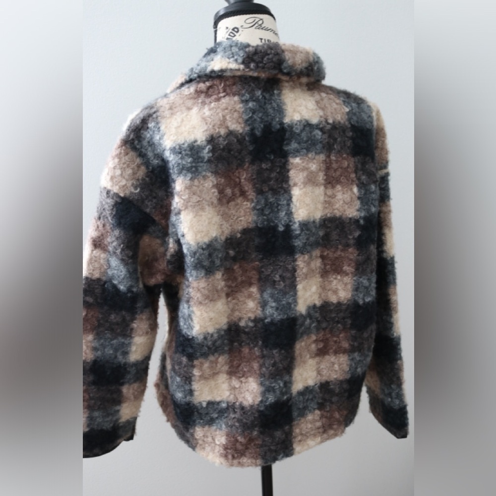 Knox Rose Women's Plaid Sweater Overcoat Black Plaid Size XS - Picture 8 of 10